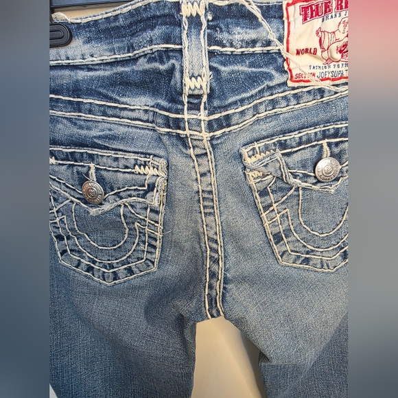 Vintage Y2K True Religion Joey Super T Low Rise Women's Boot Cut Blue Jeans - Picture 14 of 16